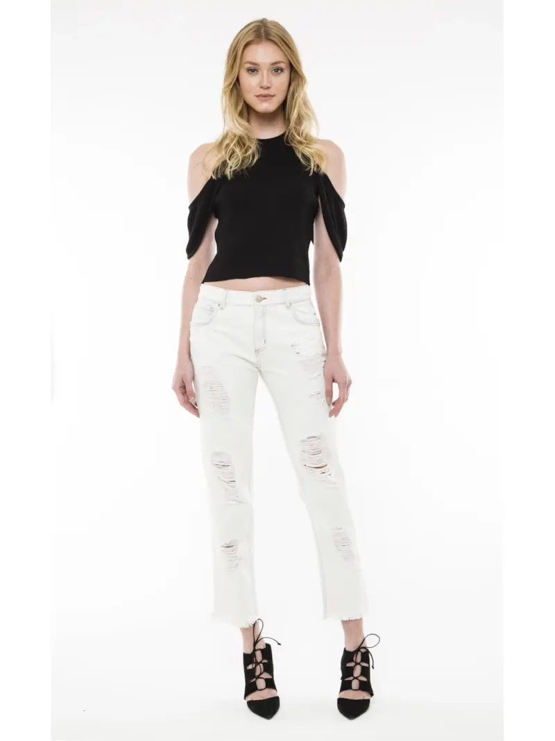 Top Canelado Cropped Preto