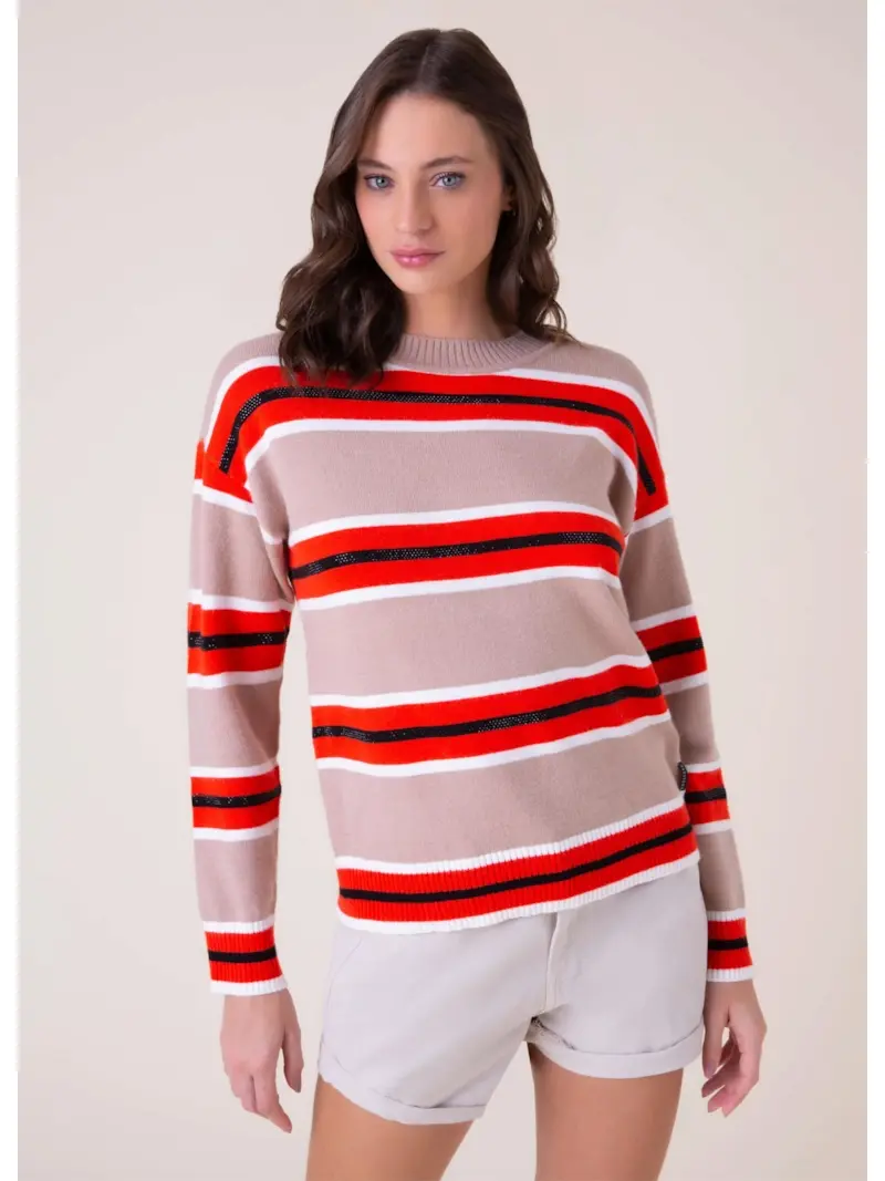 Tricot Listras Bege Mescla