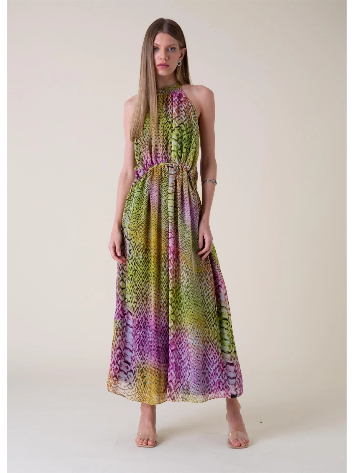 Vestido Midi Estampa Snake Estampado — imagem 1