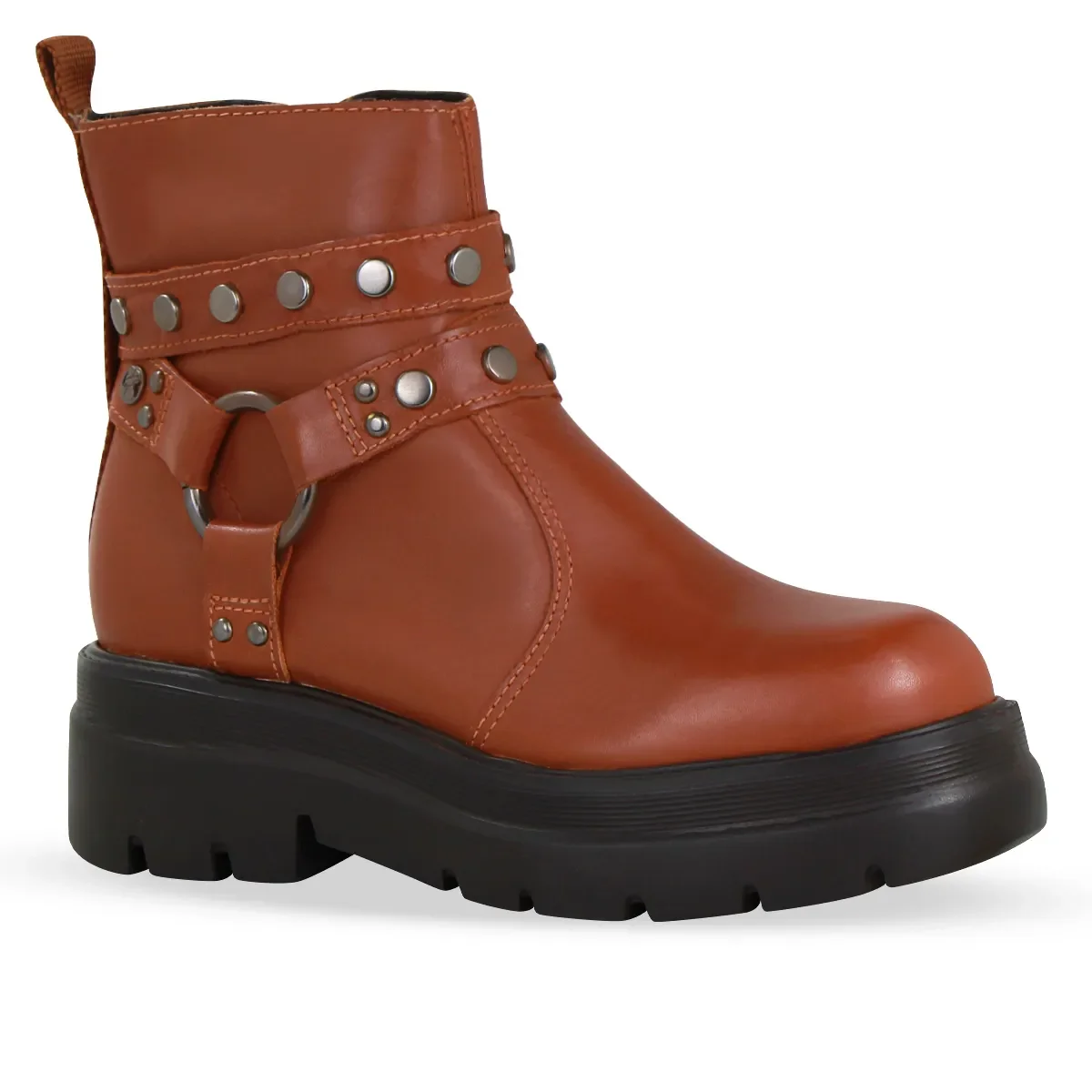 Bota Coturno Couro Atanado Napoli Canela — imagem 1