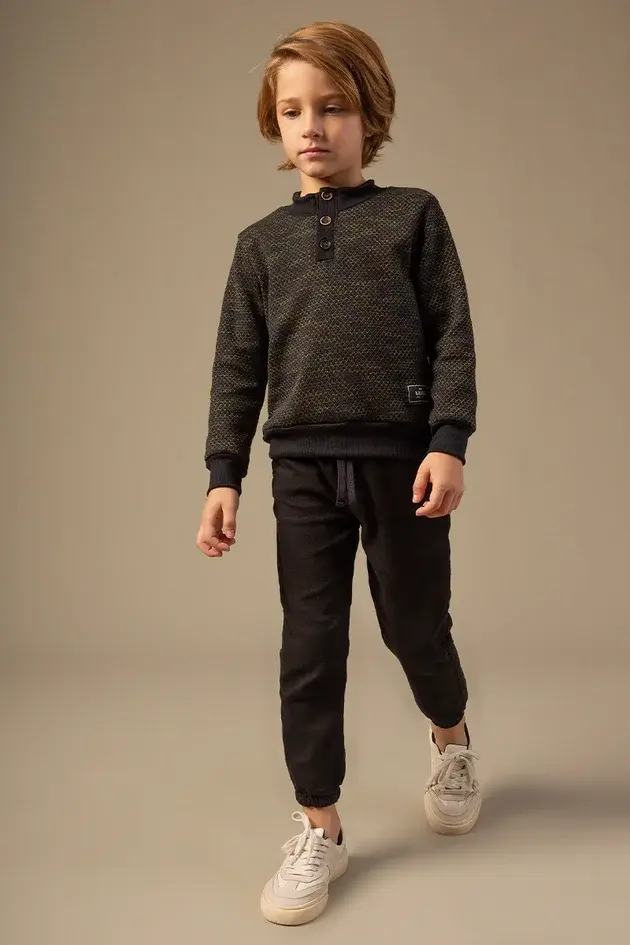 Casaco Infantil em Malha Tweed