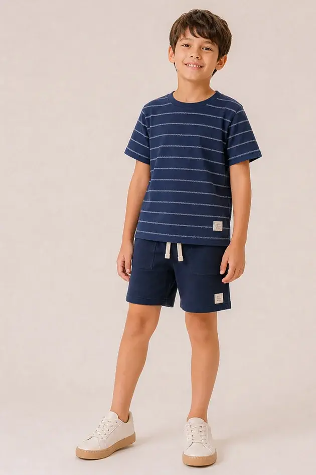 Conjunto Camiseta Malha Bermuda Malha