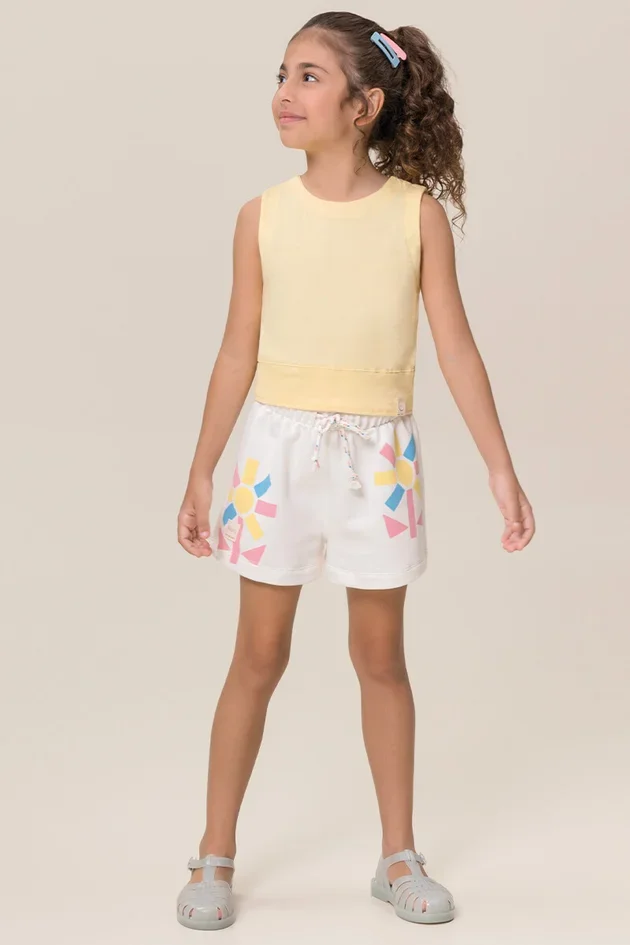 Conjunto Regata Meia Malha Shorts Moletom — imagem 1