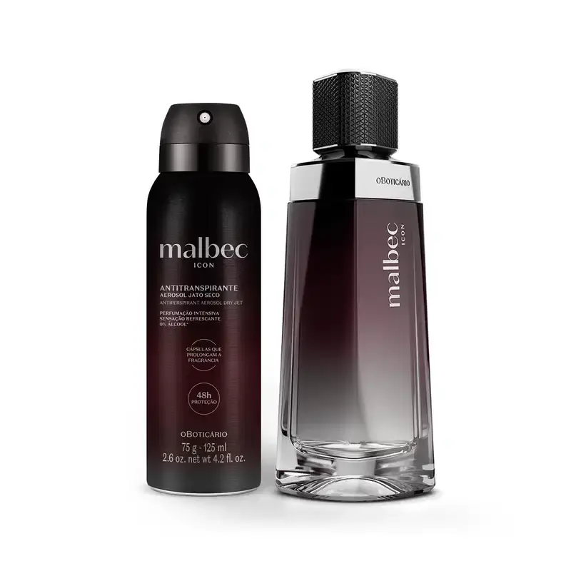 Combo Malbec Icon: Desodorante Colônia 100ml + Desodorante 75g/125ml
