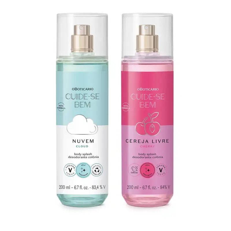 Combo Body Splash Cuide-se bem: Nuvem 200ml + Cereja Livre 200ml