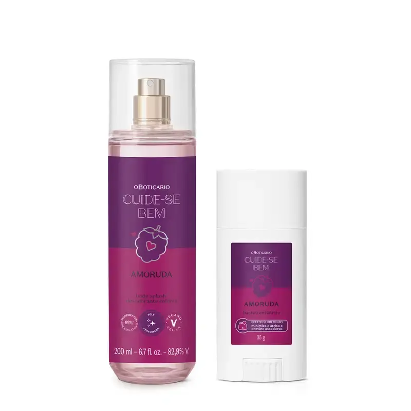 Combo Cuide-se bem Amoruda: Bastão Anti-Atrito 35g +Body Splash 200ml