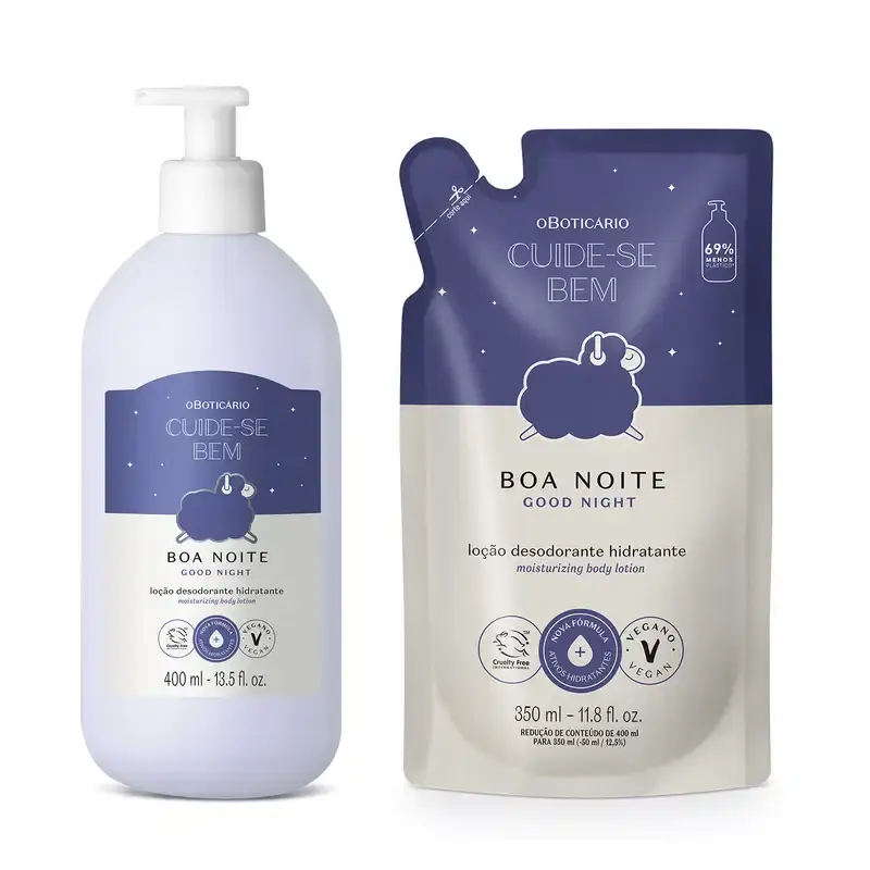 Combo Cuide-se bem Boa Noite: Loção Corporal 400ml + Refil 350ml