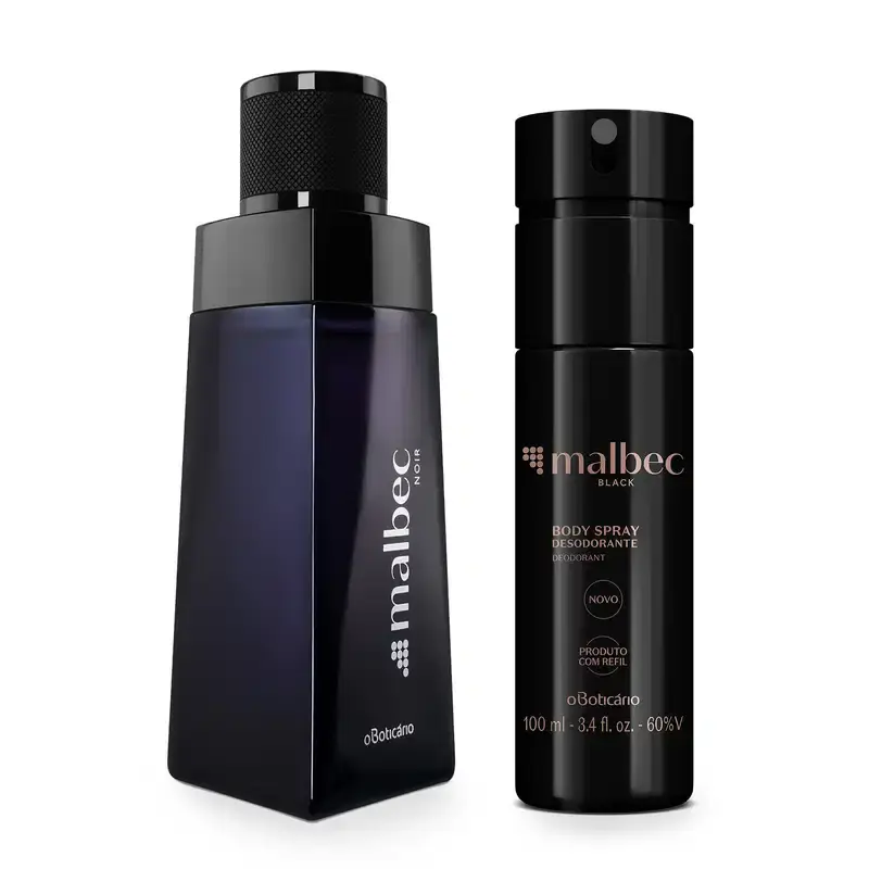 Combo Malbec: Noir Desodorante Colônia 100ml + Desodorante Body Spray Black 100ml