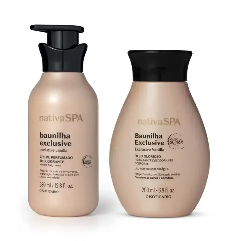 Combo Baunilha Exclusive: Creme Perfumado Desodorante Corporal 380ml + Óleo Corporal 200ml