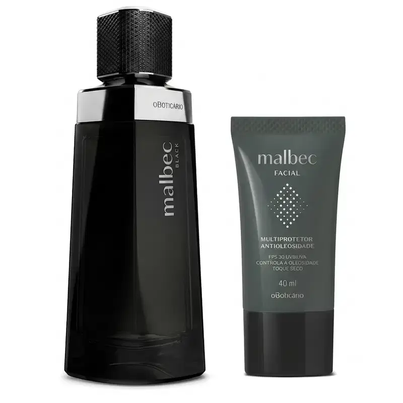 Combo Malbec: Desodorante Colônia Malbec Black 100ml + Multiprotetor Facial 40ml