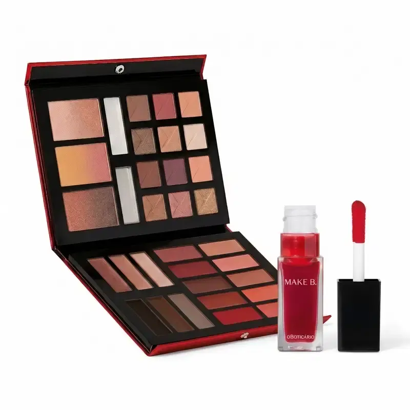 Combo Make B. Scandal: Paleta De Maquiagem Multifuncional 55,7g + Lip & Cheek Tint Vermelho 7ml