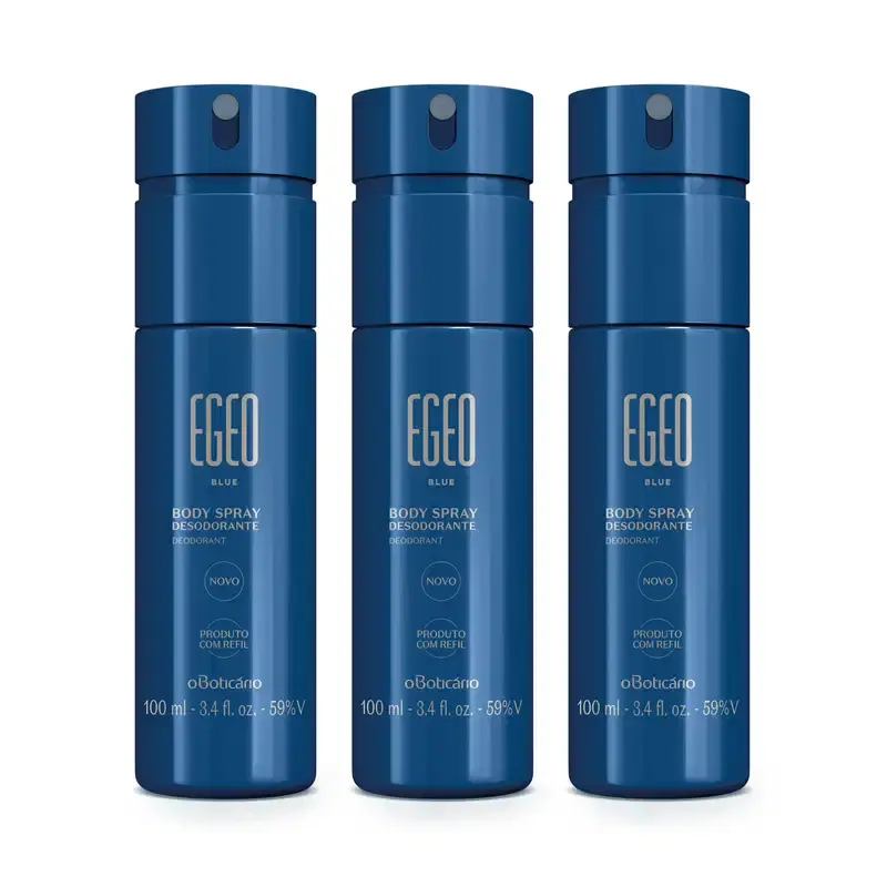 Combo Egeo Blue: Body Spray Desodorante 100ml (3 unidades)