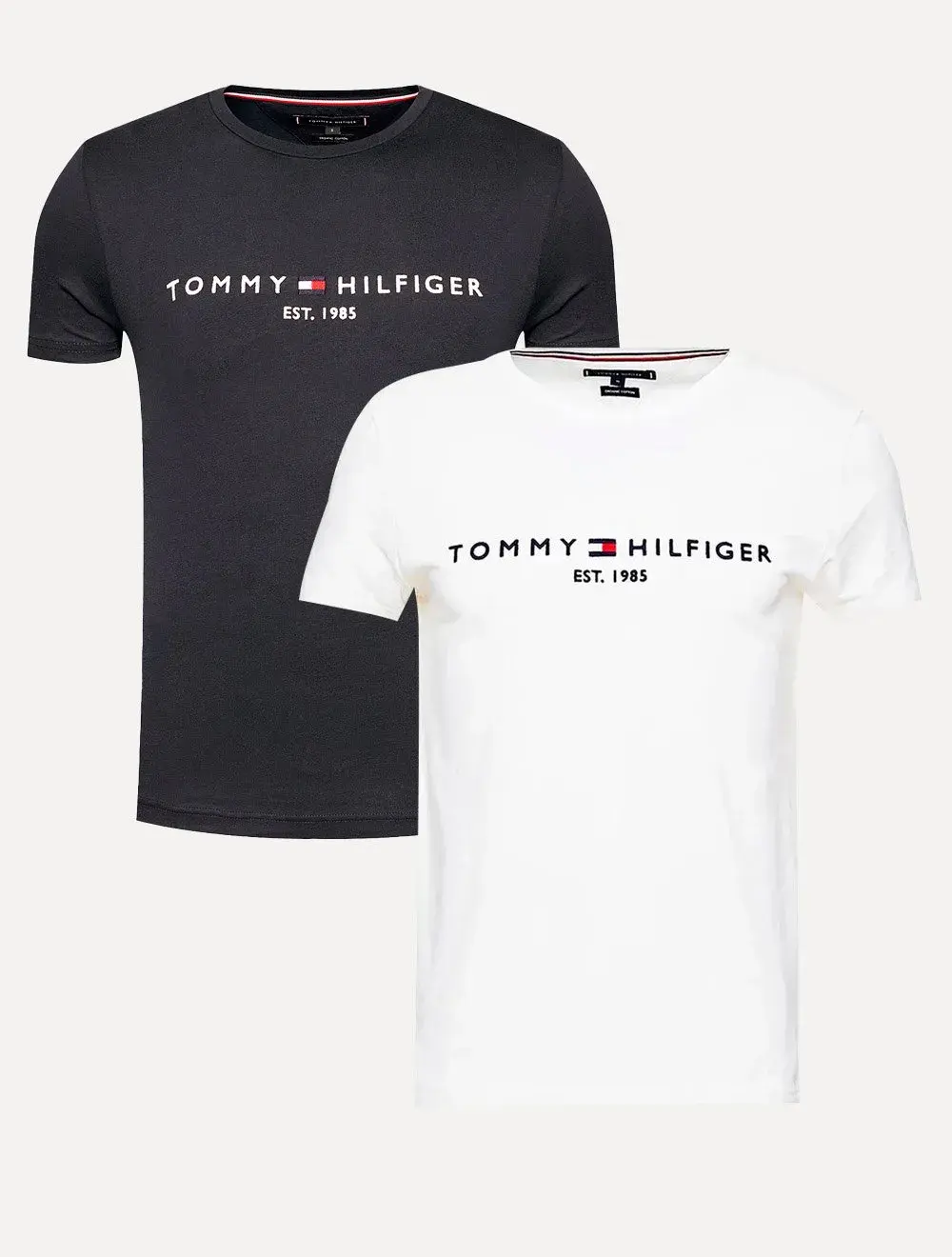 Kit Camisetas Tommy Hilfiger | Masculina Core Logo Tee Azul Marinho / Branca