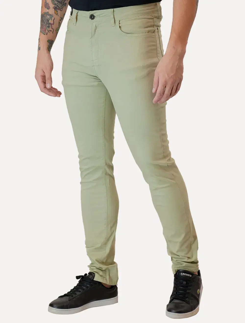 Calça Ellus Masculina Sarja Color Twill Slim Verde Pistache