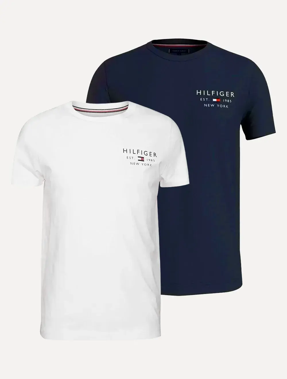 Kit Camisetas Tommy Hilfiger | Masculina Brand Love Small Logo Azul Marinho / Branca