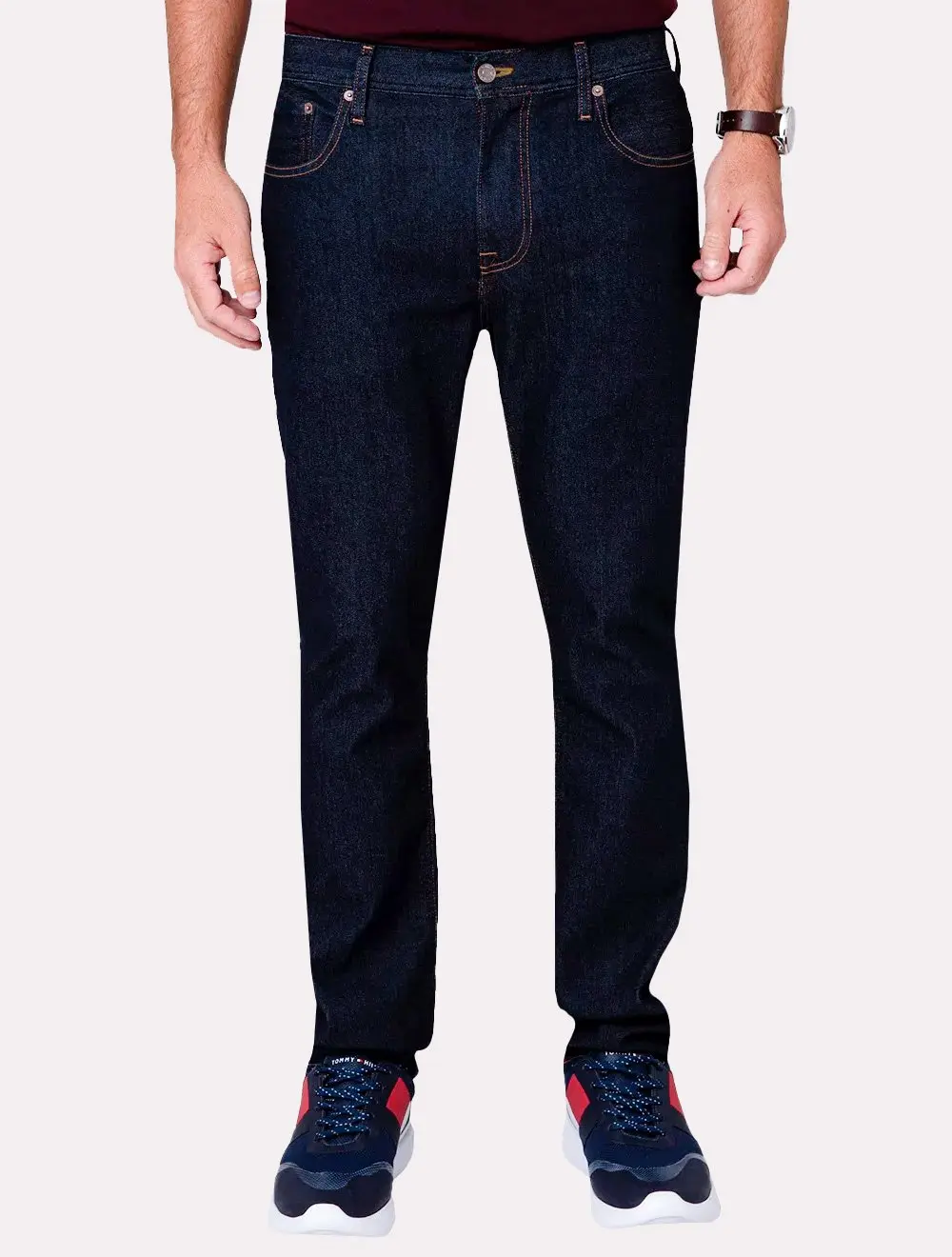 Calça Tommy Hilfiger Jeans Masculina Straight Denton Ohio Escura