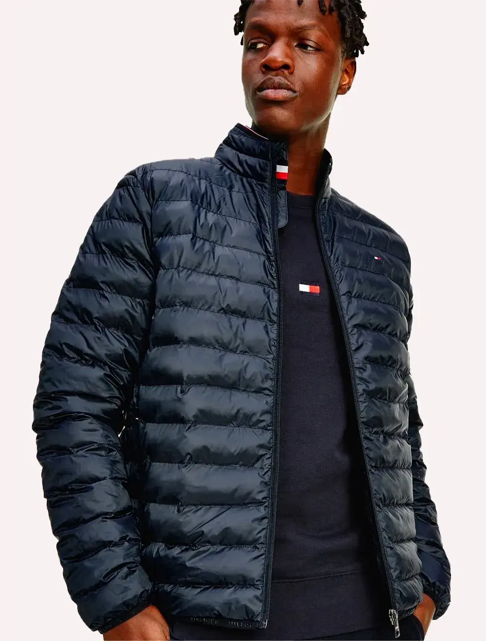 Jaqueta Tommy Hilfiger Masculina Térmica Packable Circular Azul Marinho