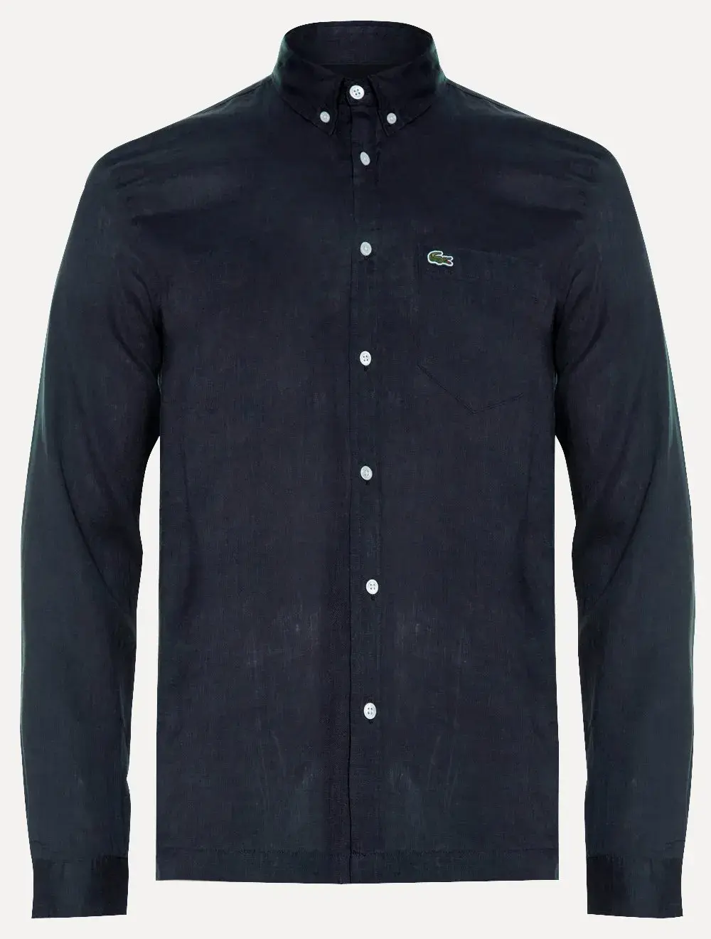 Camisa Lacoste Masculina Regular Clássica Pocket Linho Azul Marinho