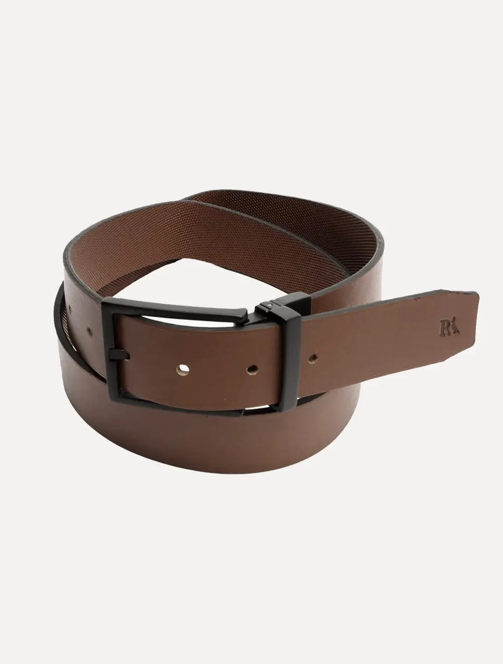 Cinto Reserva Masculino Couro Dupla Face Rajado Caramelo