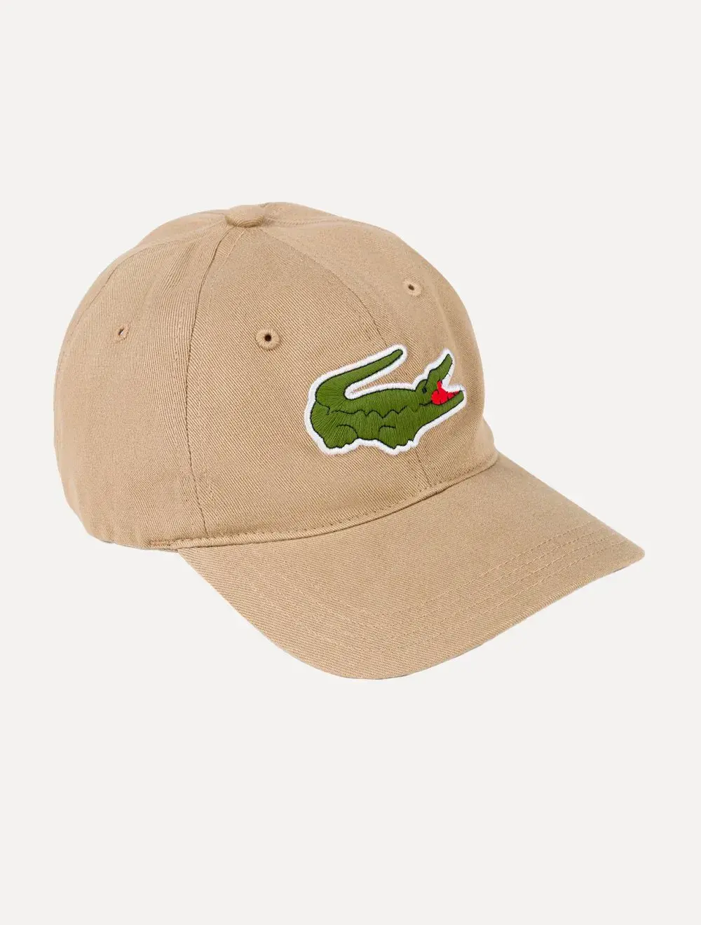Boné Lacoste Masculino Gabardine Big Croco Cáqui Médio