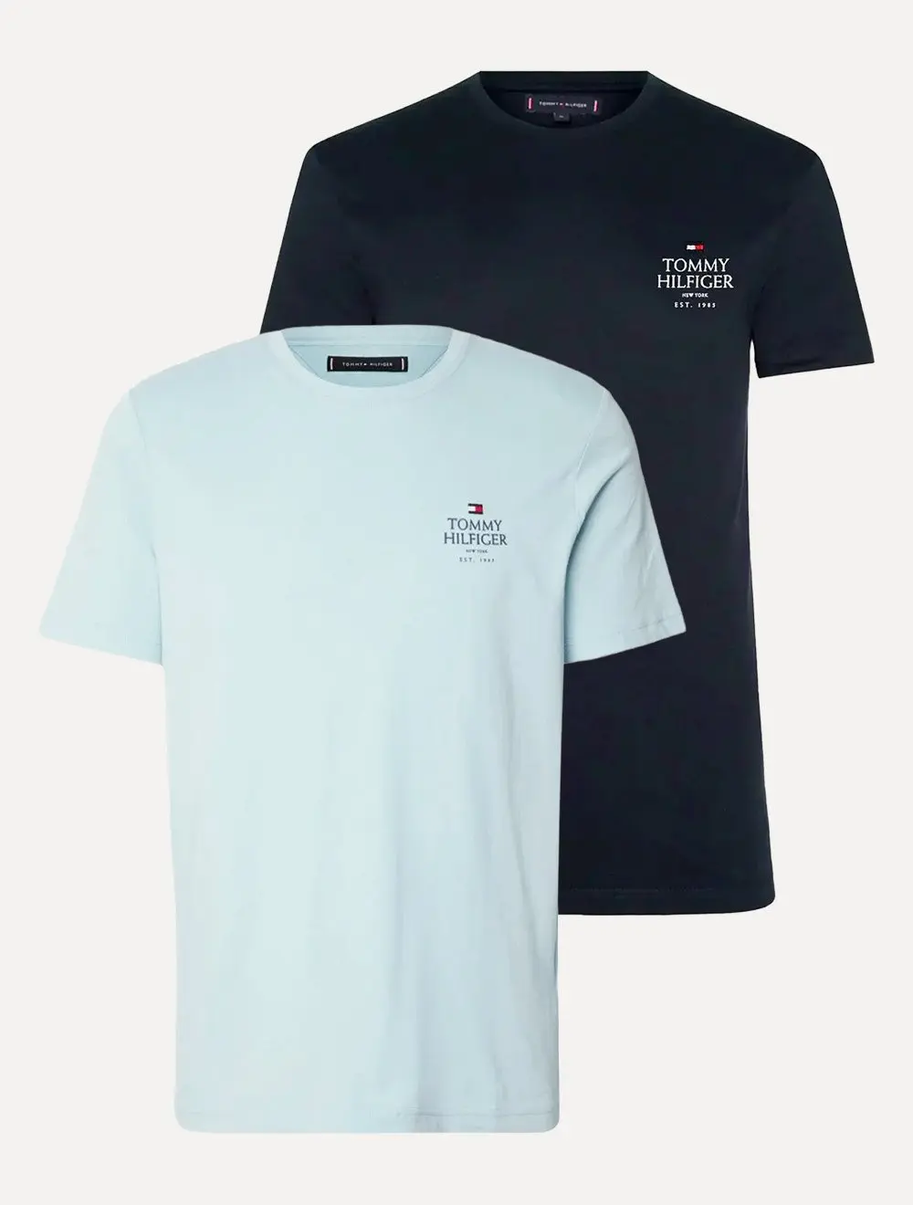 Kit Camisetas Tommy Hilfiger | Masculina Stack Brand Love Azul Marinho / Azul Claro