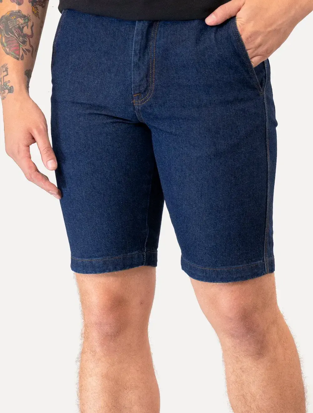 Bermuda Lacoste Jeans Masculina Essential Cotton Azul Escuro