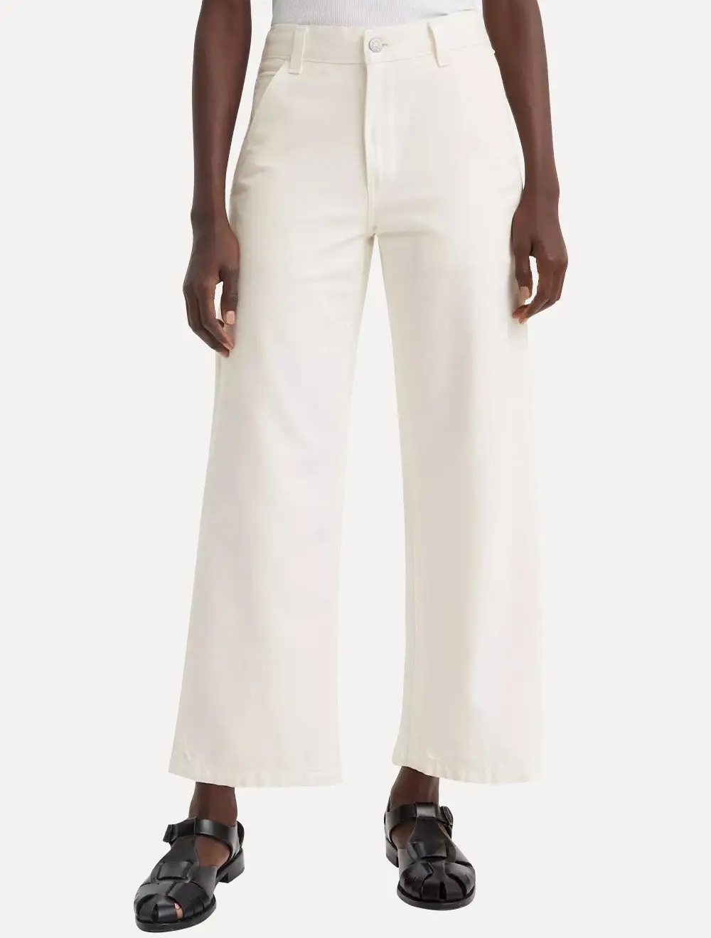 Calça Levis Jeans Feminina 501 Crop Lightweight Branca