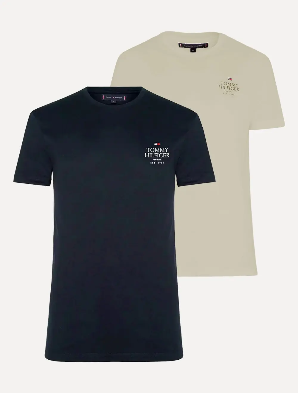Kit Camisetas Tommy Hilfiger | Masculina Stack Brand Love Cáqui / Azul Marinho