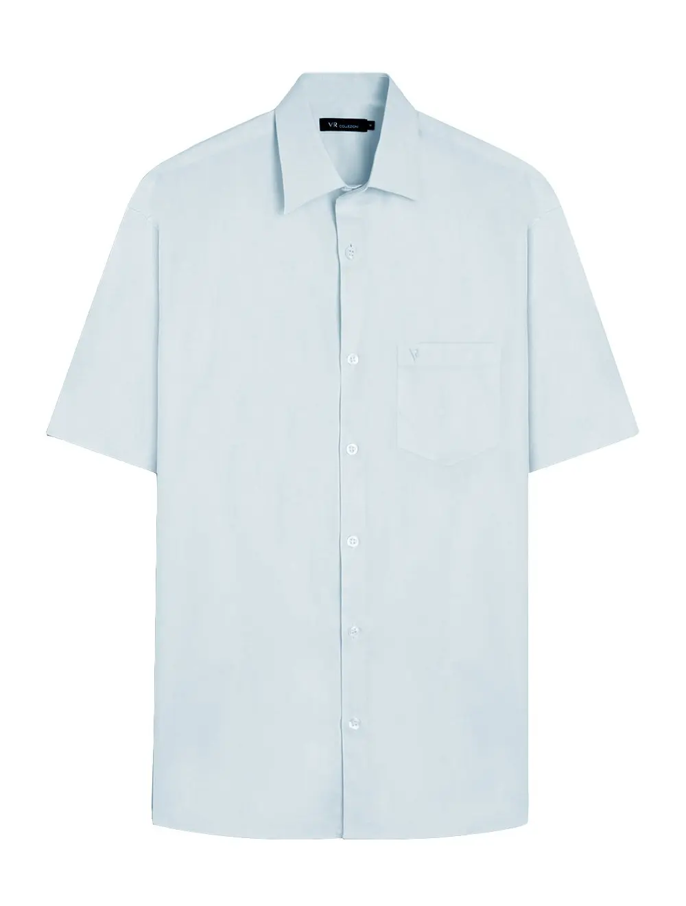 Camisa VR Masculina Casual Manga Curta Pocket Silicon Oil Azul Claro