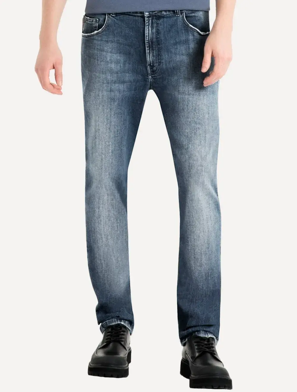 Calça Ellus Jeans Masculina Skinny Sprouting LY Metal Zetex Azul Médio