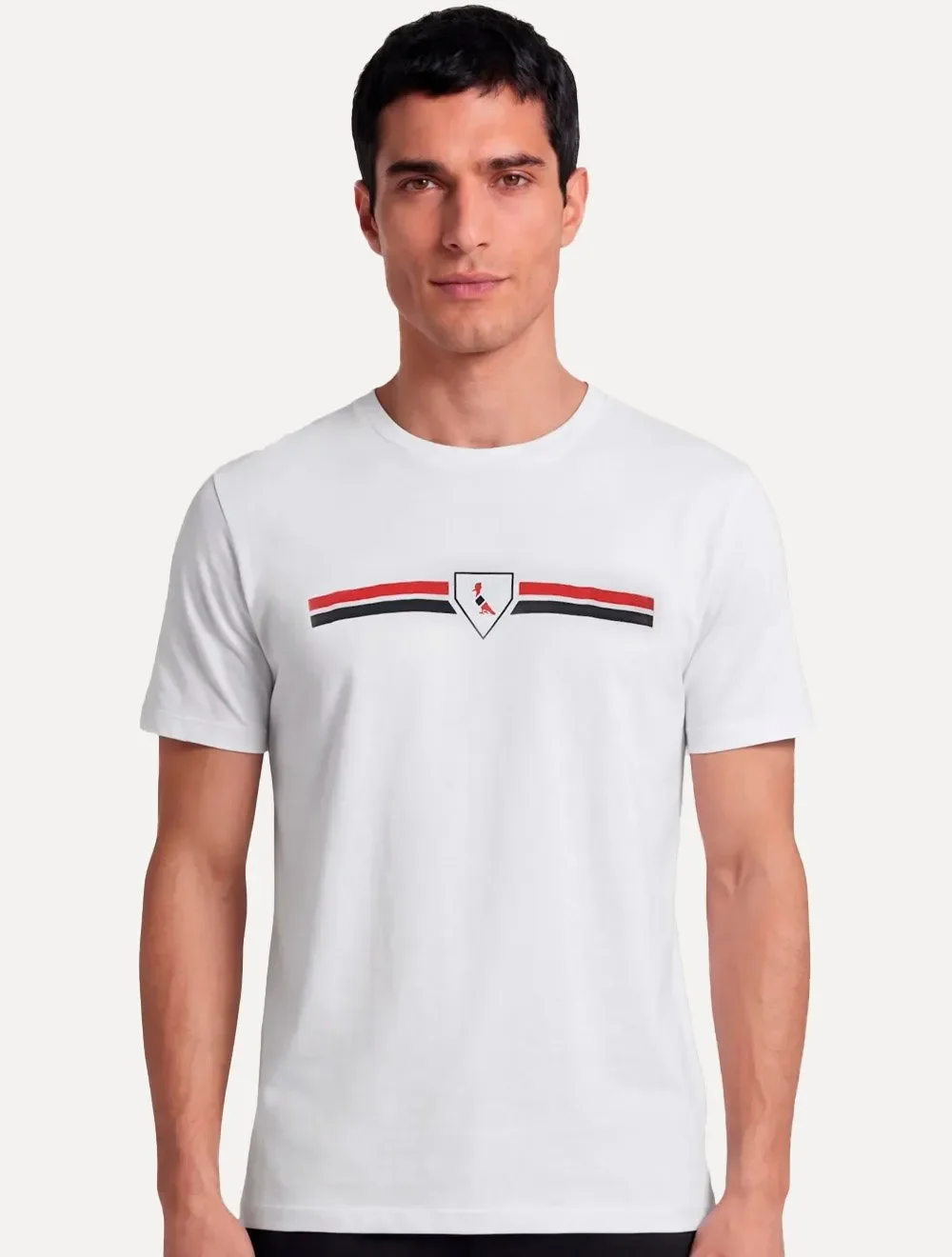 Camiseta Reserva Masculina Bust Shield SPFC Branca — imagem 1