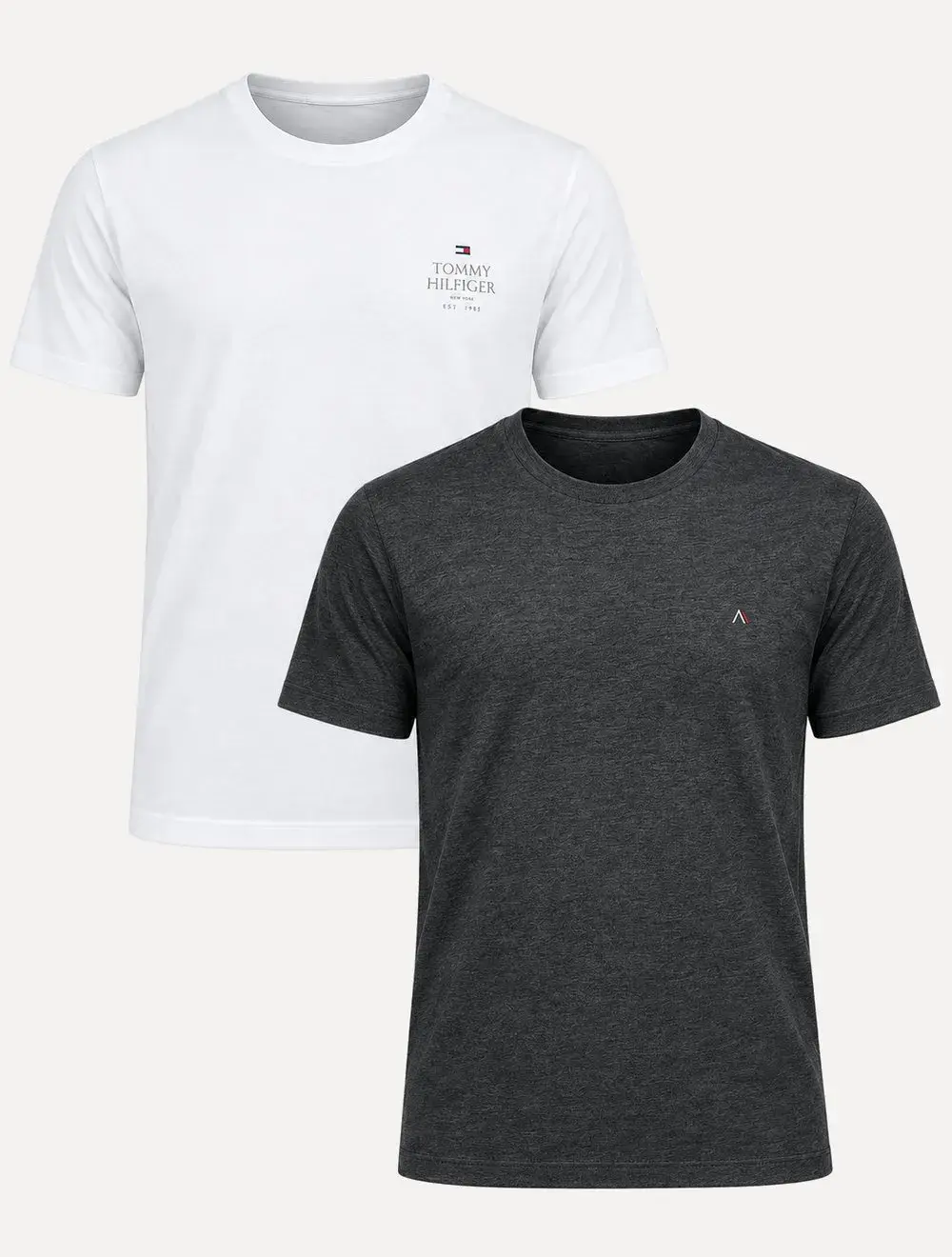 Kit Camisetas Tommy Hilfiger / Aramis | Branca / Grafite Mescla