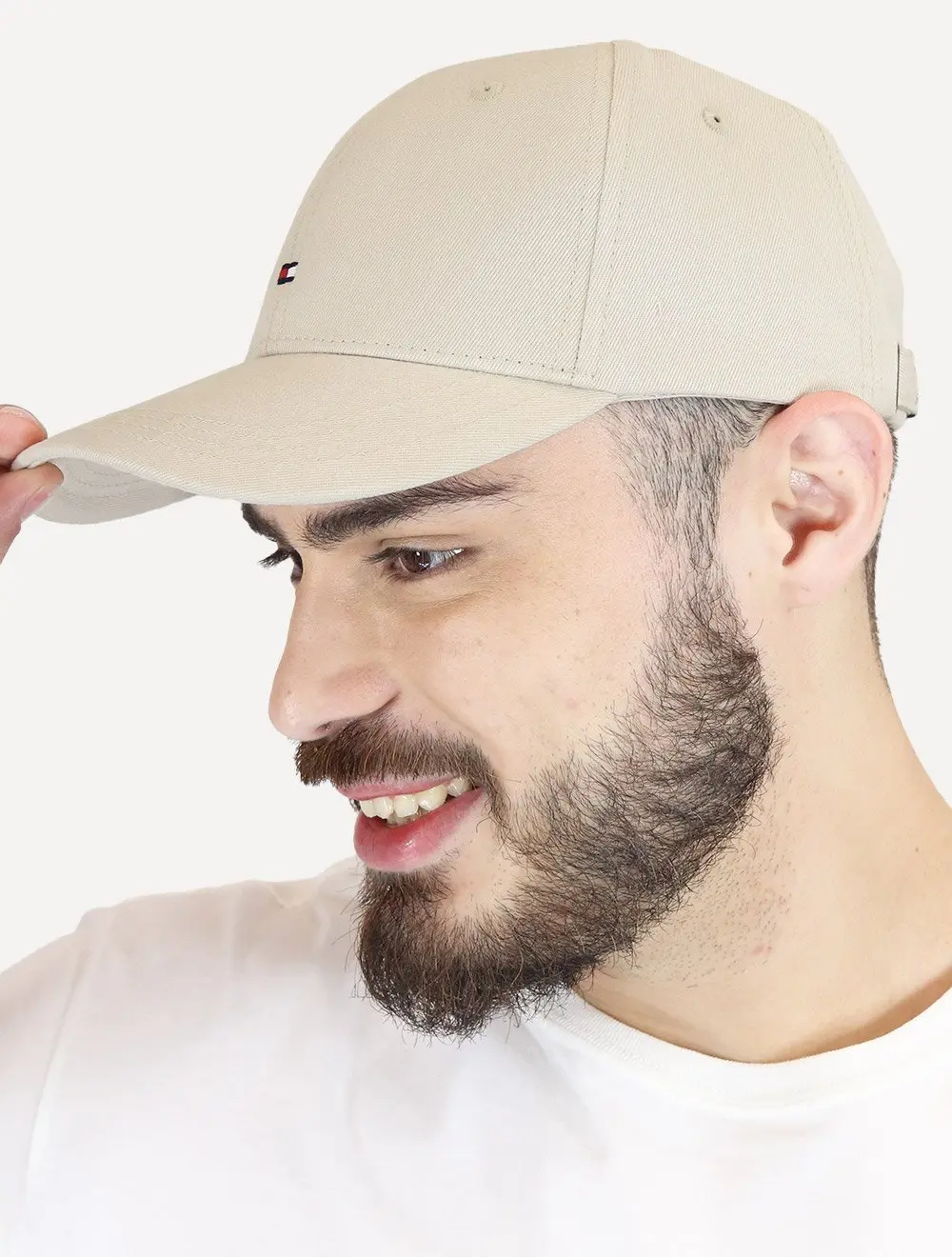 Boné Tommy Hilfiger Masculino Classic Cap Flag Tape Cáqui Claro