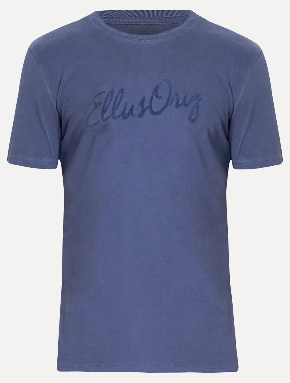 Camiseta Ellus Masculina Cotton Washed Origin. Script Azul Escuro — imagem 1