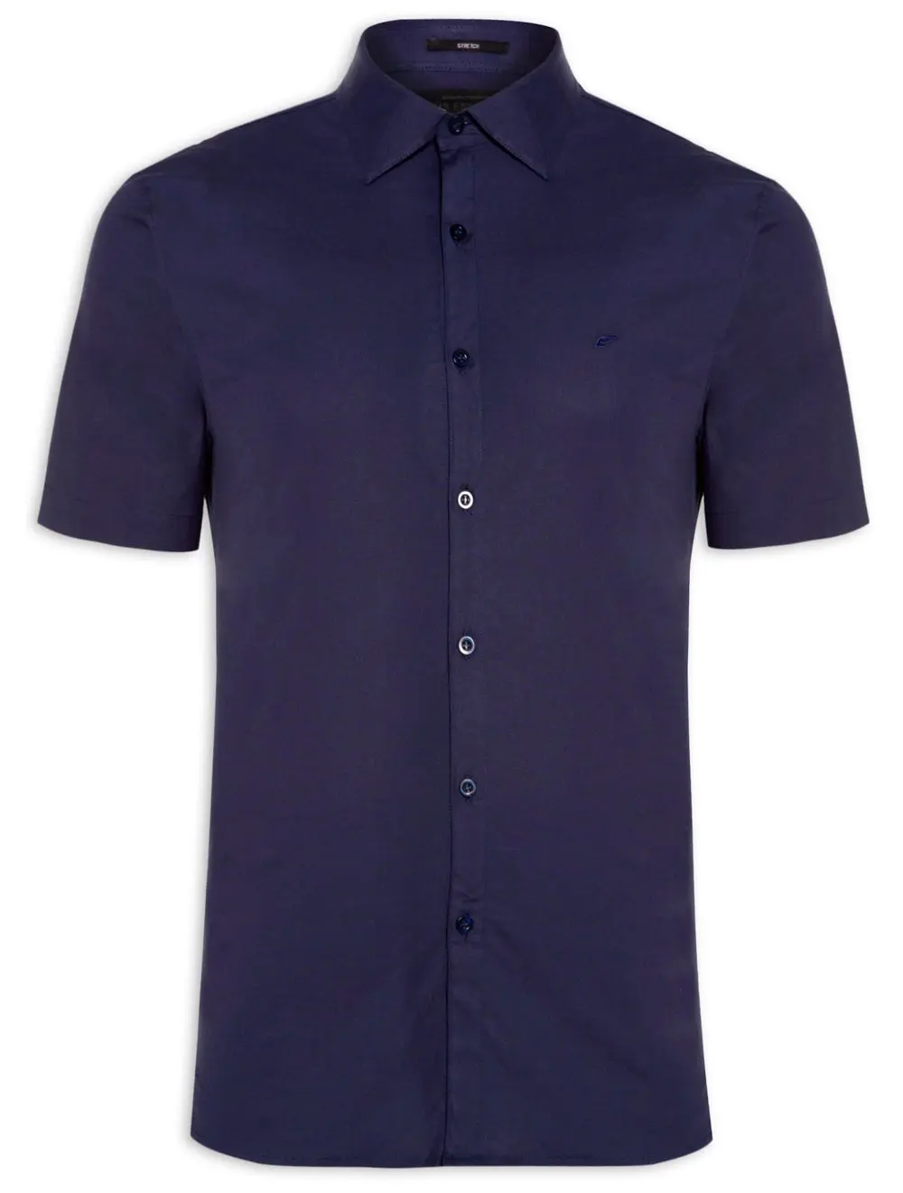 Camisa Ellus Masculina Manga Curta Tricoline LY Classic Italian Azul Marinho