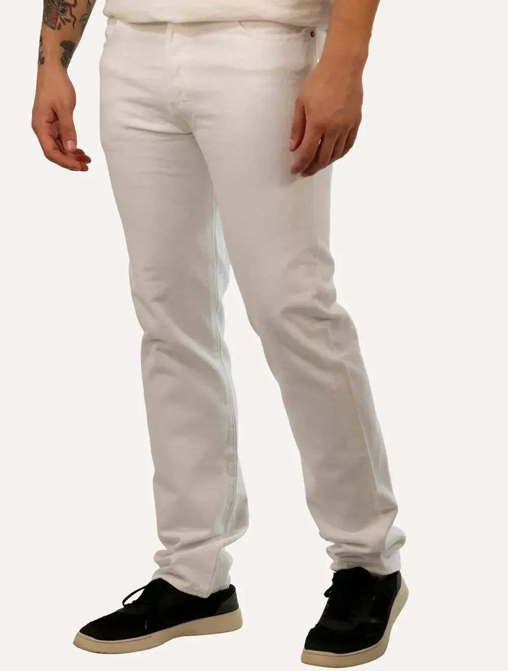 Calça Levis Jeans Masculina 501 Original Regular Branca