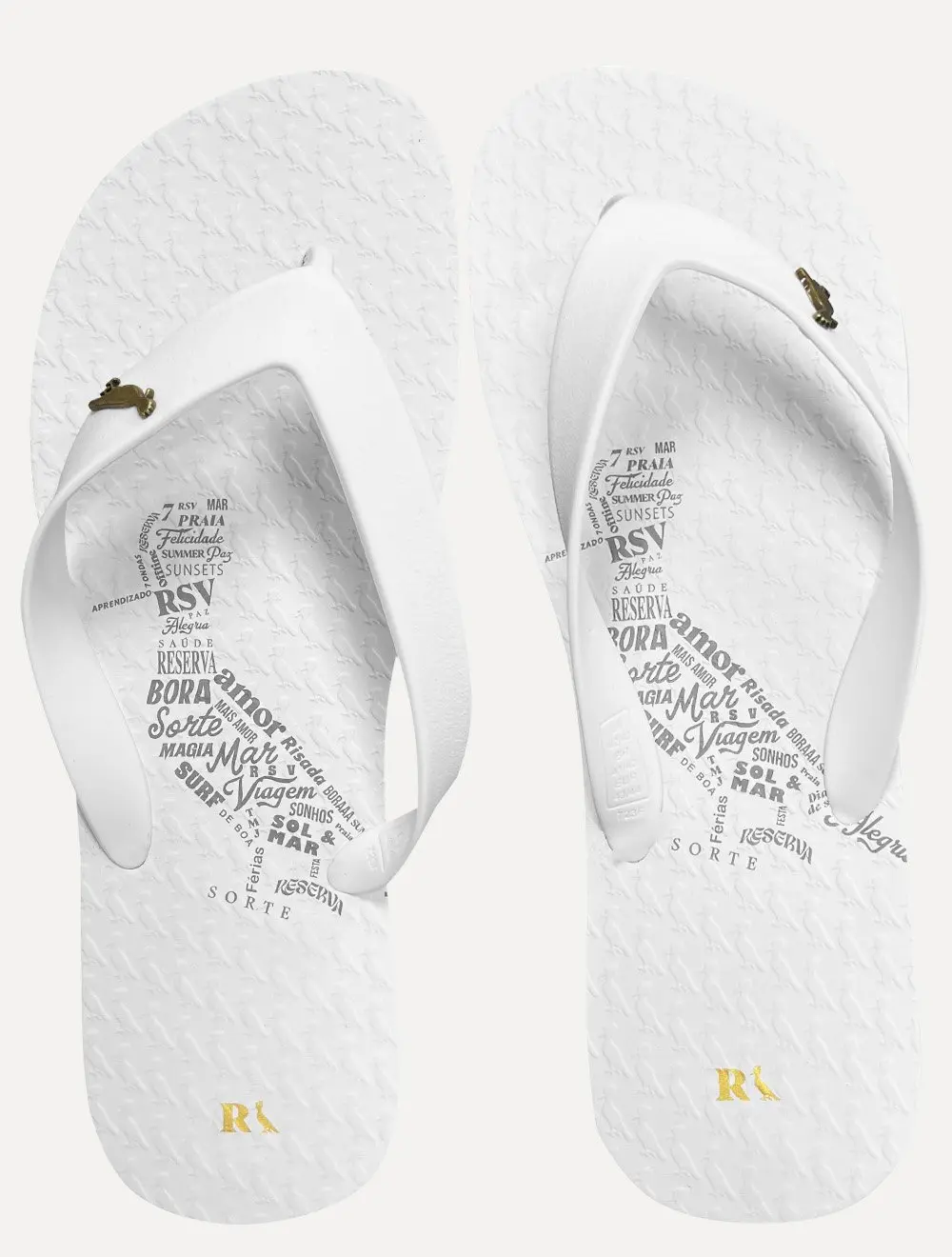 Chinelo Reserva Masculino Pica-Pau Reveillon Branco