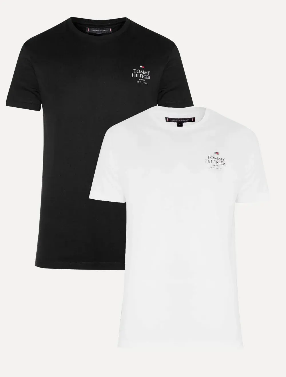 Kit Camisetas Tommy Hilfiger | Masculina Stack Brand Love Preta / Branca