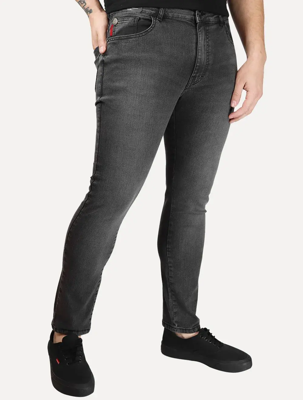Calça Ellus Jeans Masculina Skinny Sprouting Black Stone Preta