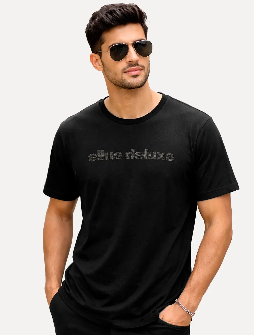 Camiseta Ellus Masculina Deluxe Dots Preta