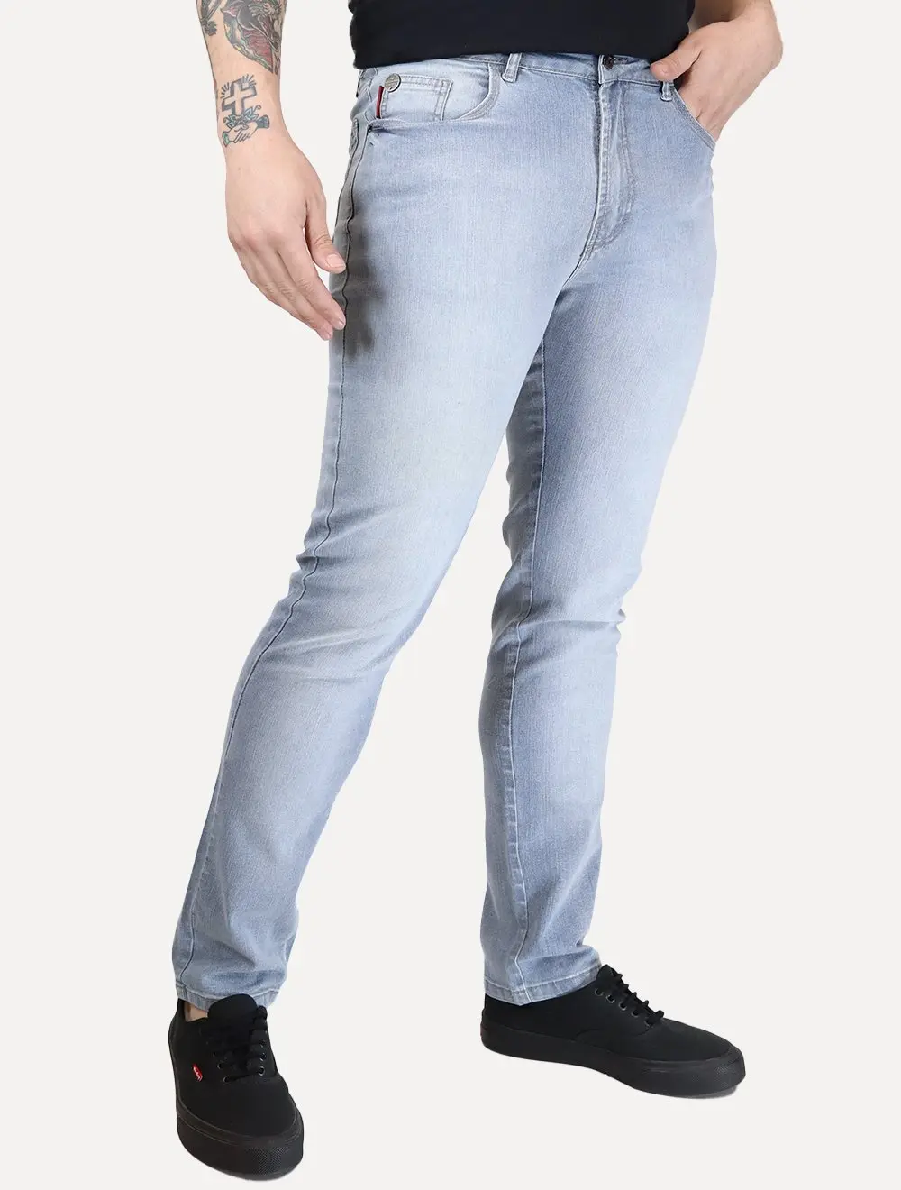 Calça Ellus Jeans Masculina Slim Sprouting LY IV Metal Zetex Azul Claro