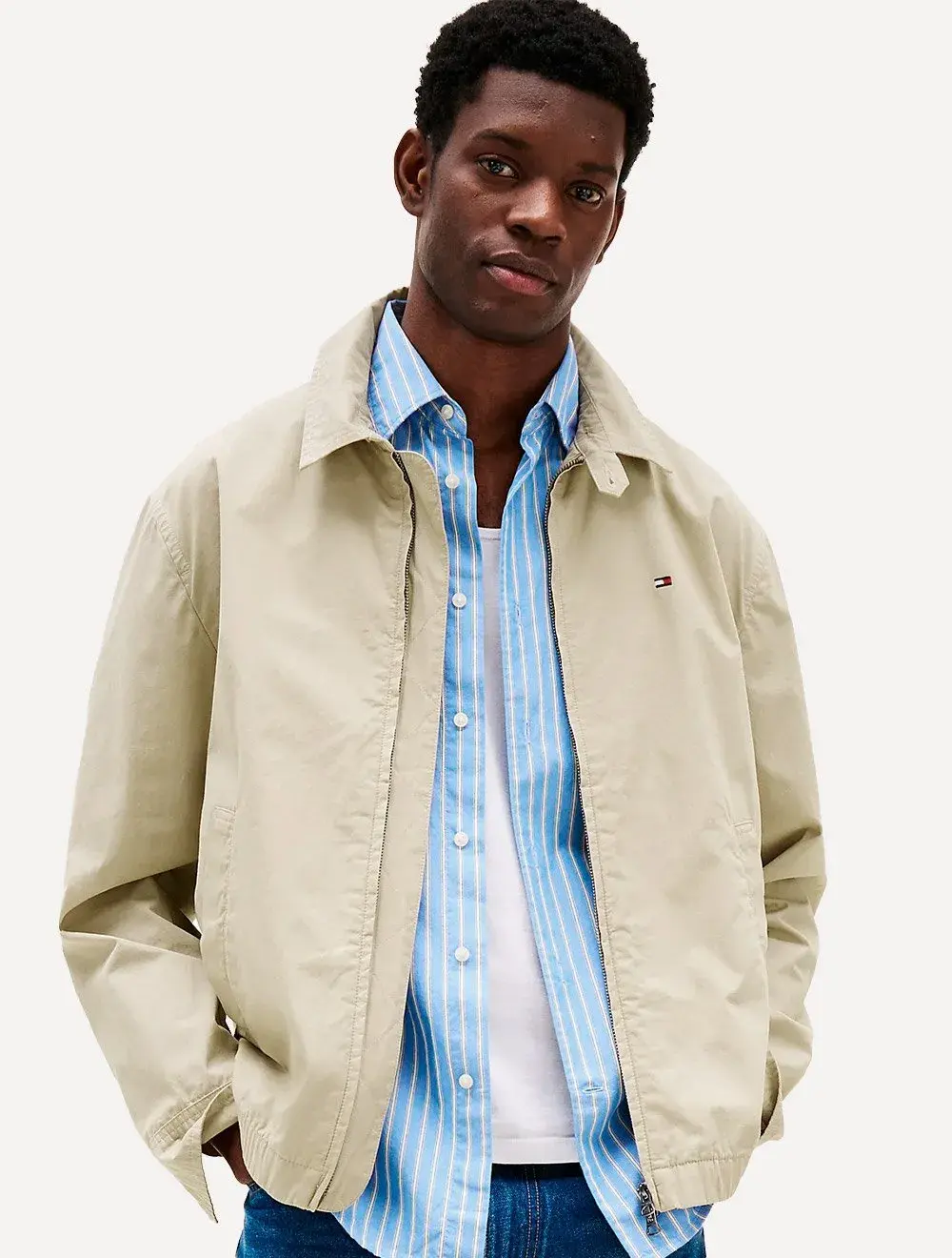 Jaqueta Tommy Hilfiger Masculina Regular Cotton Ivy Cáqui Claro