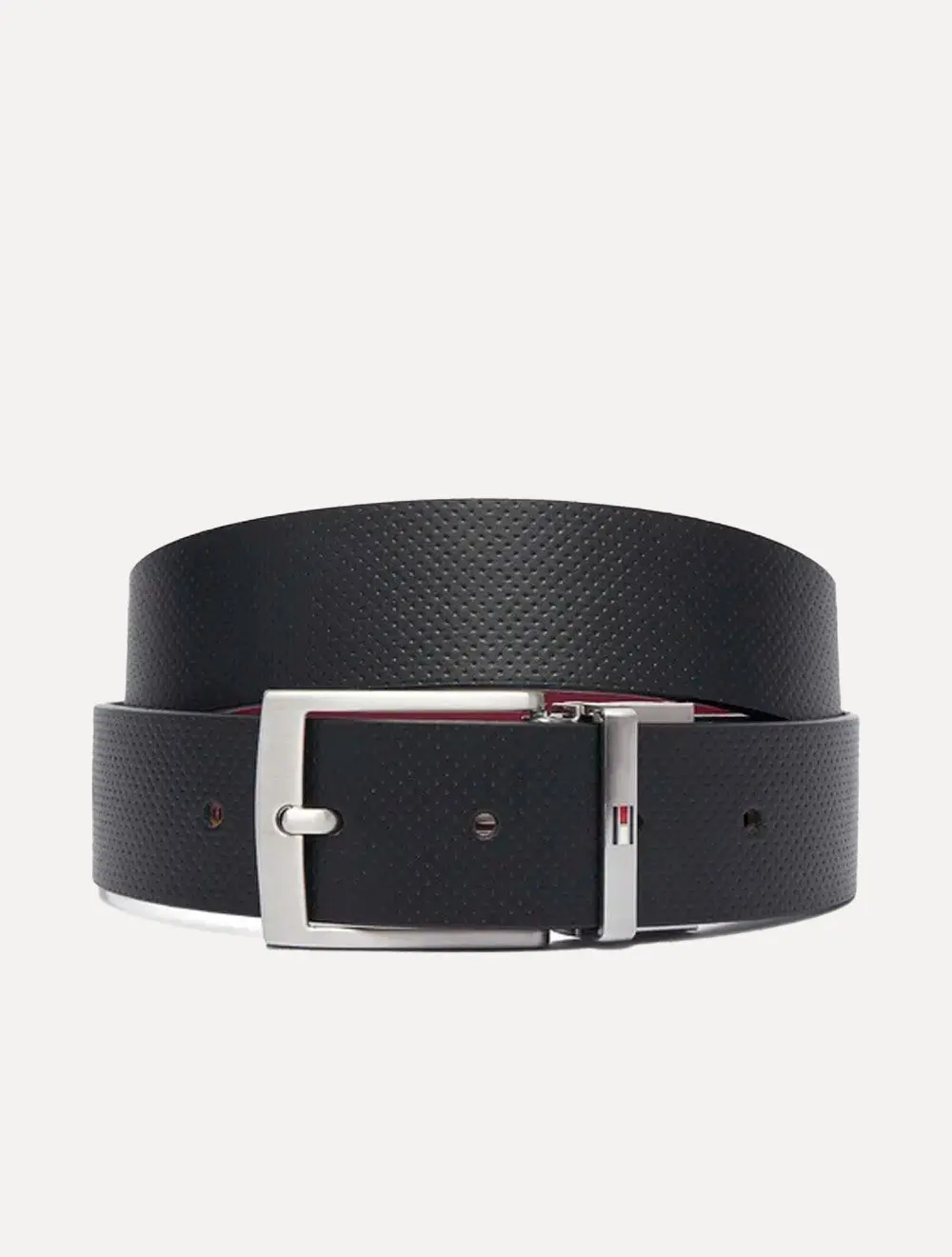 Cinto Tommy Hilfiger Masculino Couro Adan 3.5 Pebble Preto