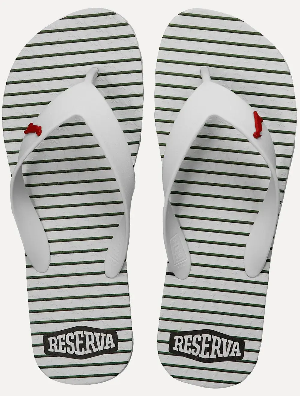 Chinelo Reserva Masculino Listrado Bandeira Branco