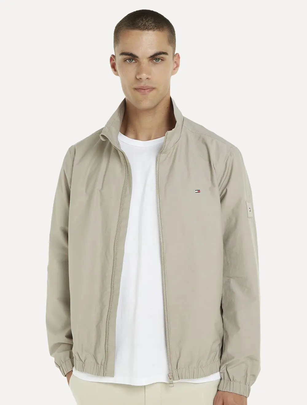 Jaqueta Tommy Hilfiger Masculina Stand Collar Blouson Areia