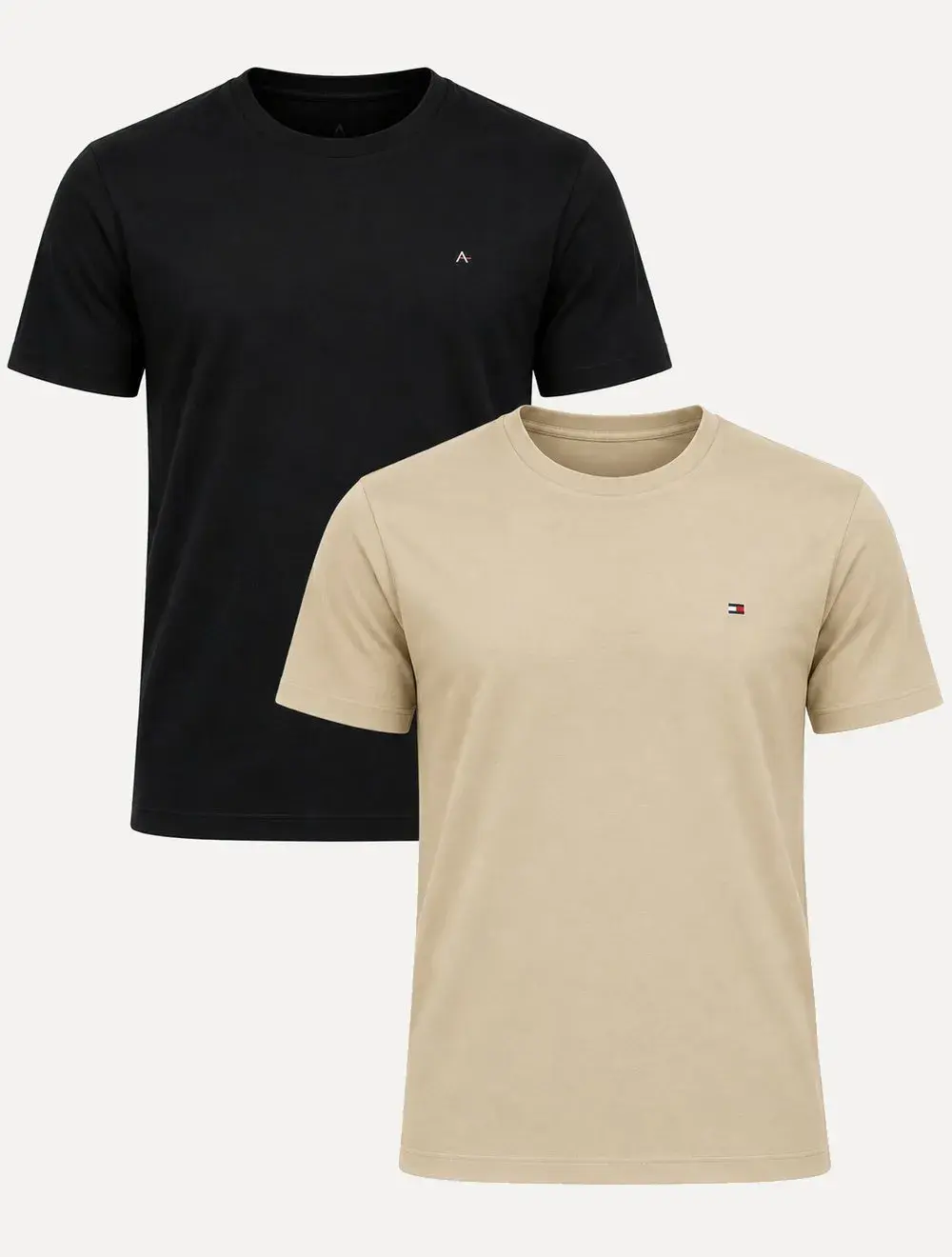 Kit Camisetas Aramis / Tommy Hilfiger | Preta / Cáqui Claro