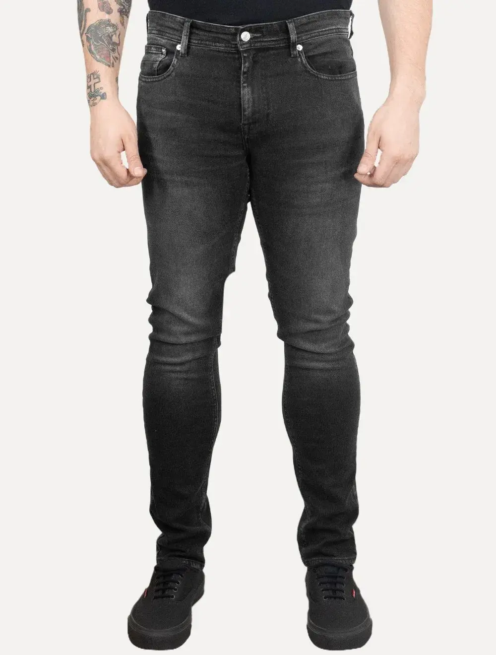 Calça Tommy Hilfiger Jeans Masculina Straight Denton Clark Preta