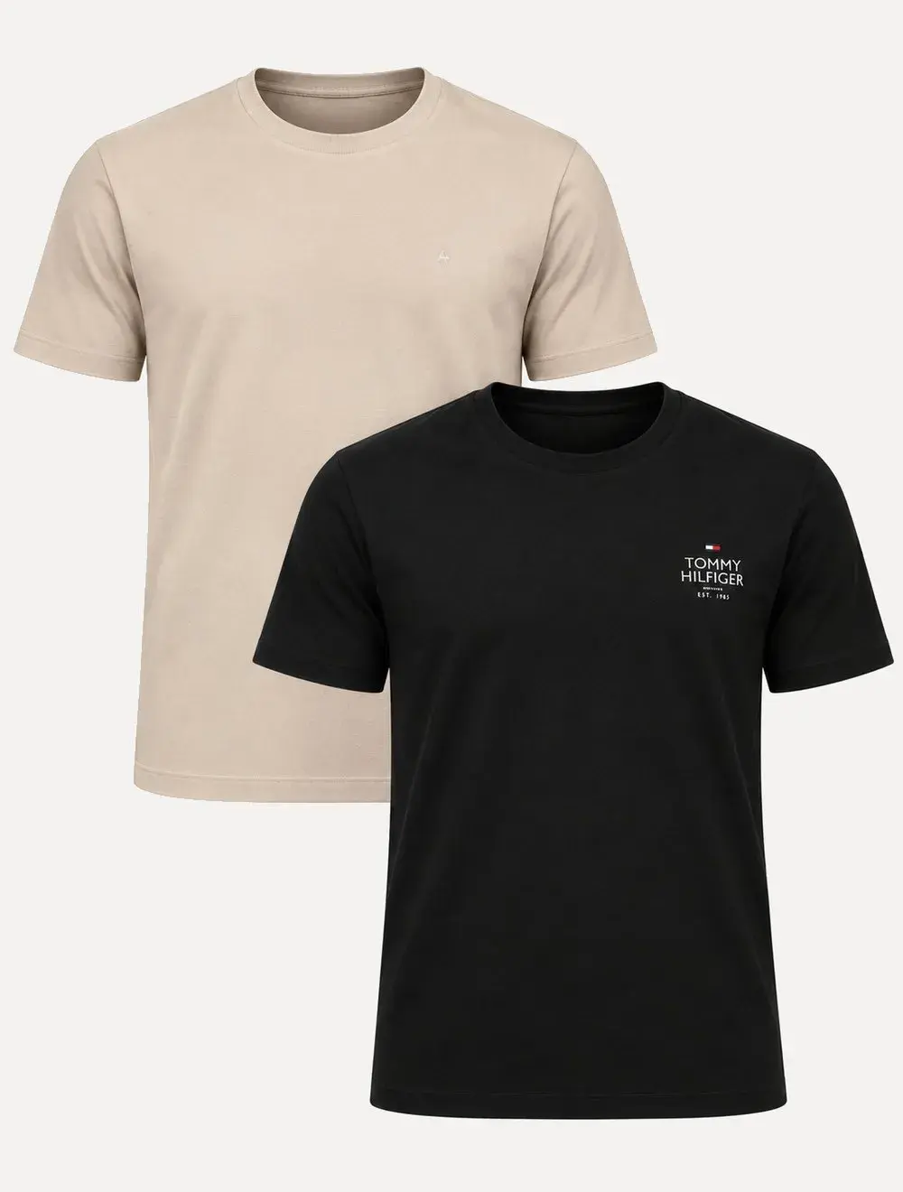 Kit Camisetas Aramis / Tommy Hilfiger | Amêndoa / Preta