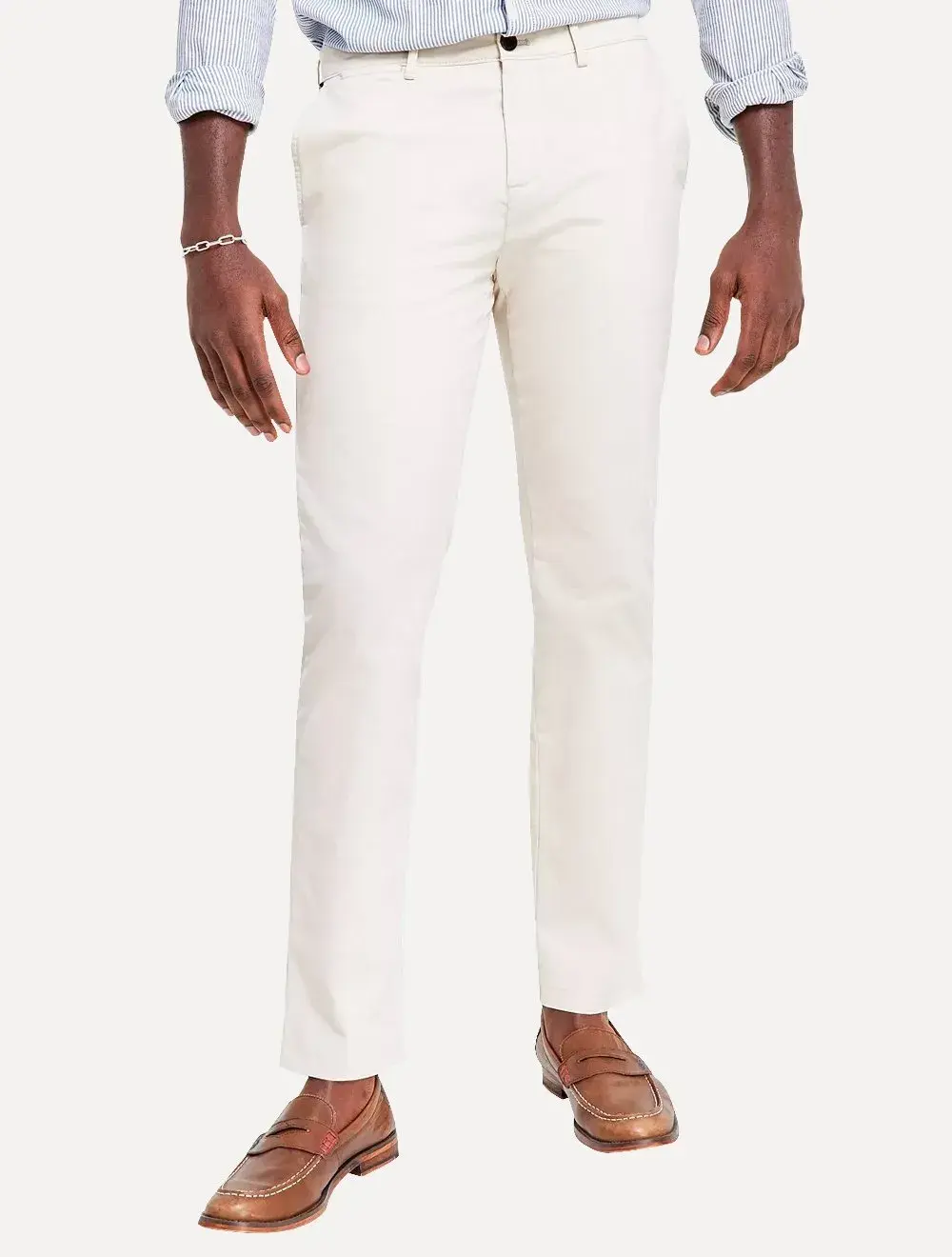 Calça Tommy Hilfiger Masculina Custom Fit THFlex Chino Stretch Off-White