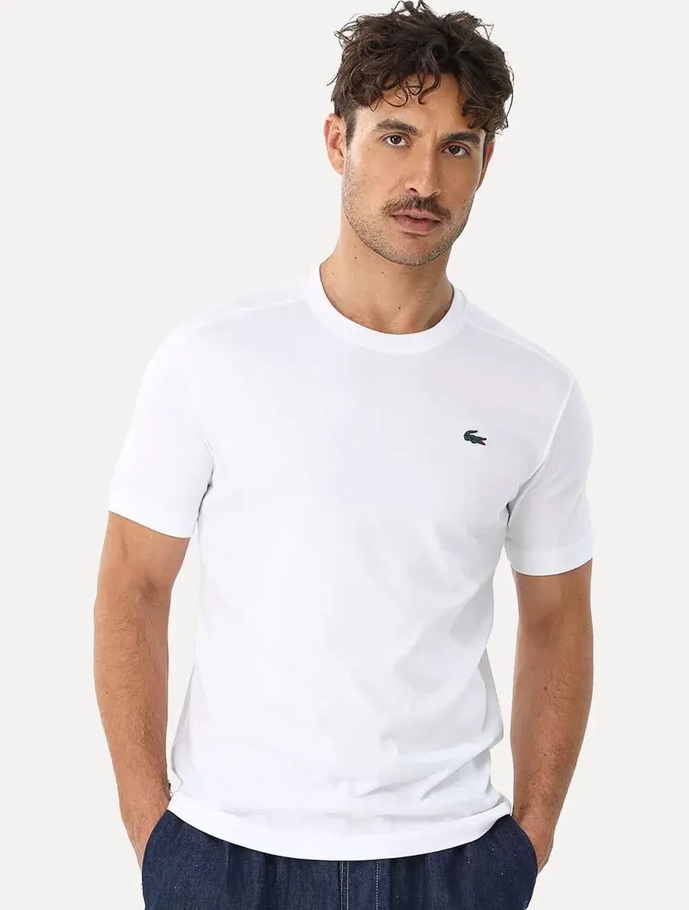 Camiseta Lacoste Masculina Basic Sport Quick Dry Branca